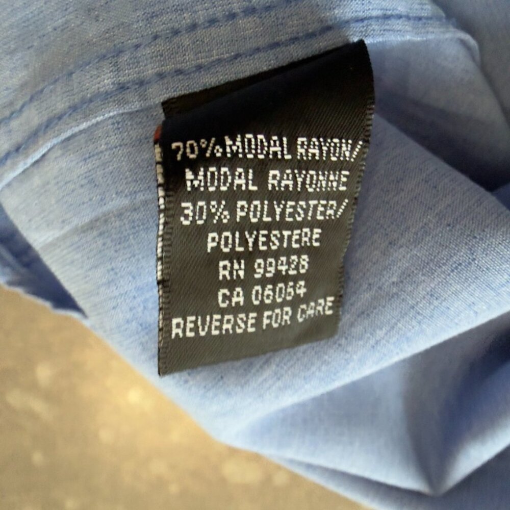 Bugatchi Uomo Blue Button-Down Shirt – Size L - Picture 9 of 11
